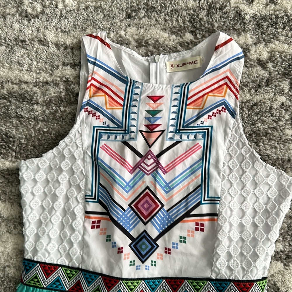 TROPICAL PRINT FLOWING BOHO DRESS BY XJF. MC - Picture 8 of 10
